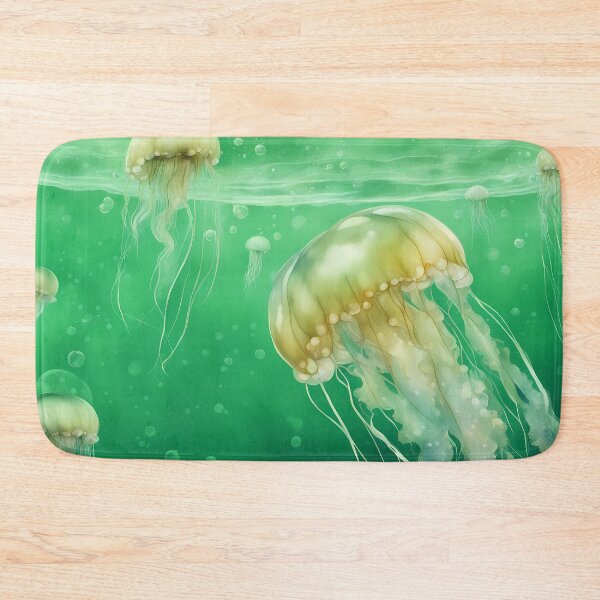 Item preview, Meditative Jellyfish in Green Sea designed and sold by CalmnessbyChoice.