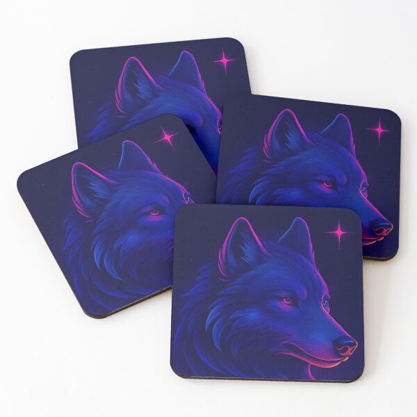 Item preview, Neon Wolf Vaporwave Night Howl Art designed and sold by GolabMagic.