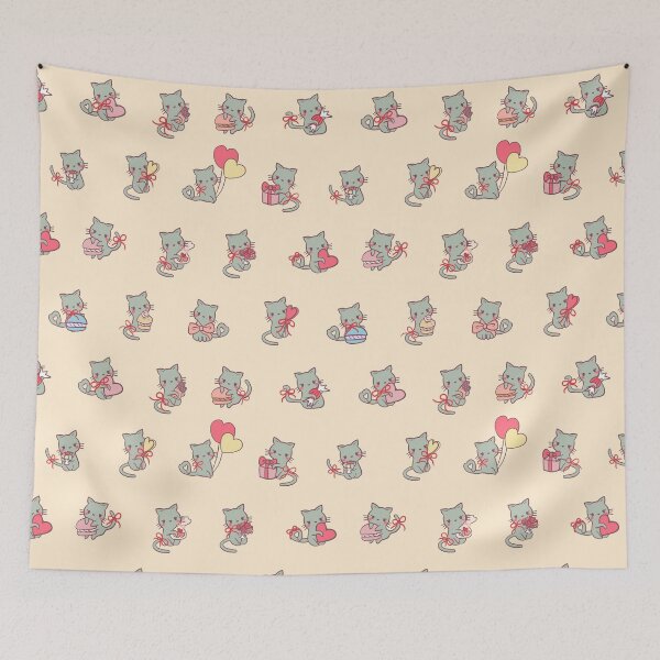 Item preview, Valentine’s Day Cats (Buttery Cream) designed and sold by HarunaMcDesigns.