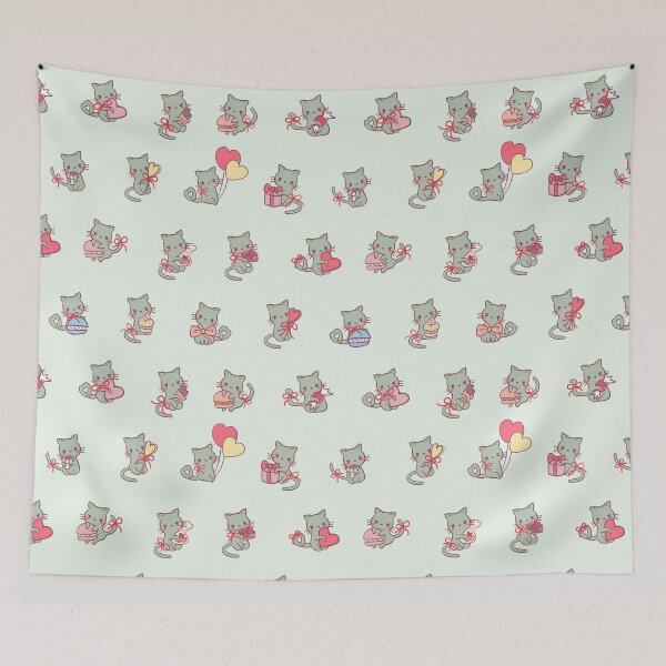 Item preview, Valentine’s Day Cats (Sage) designed and sold by HarunaMcDesigns.