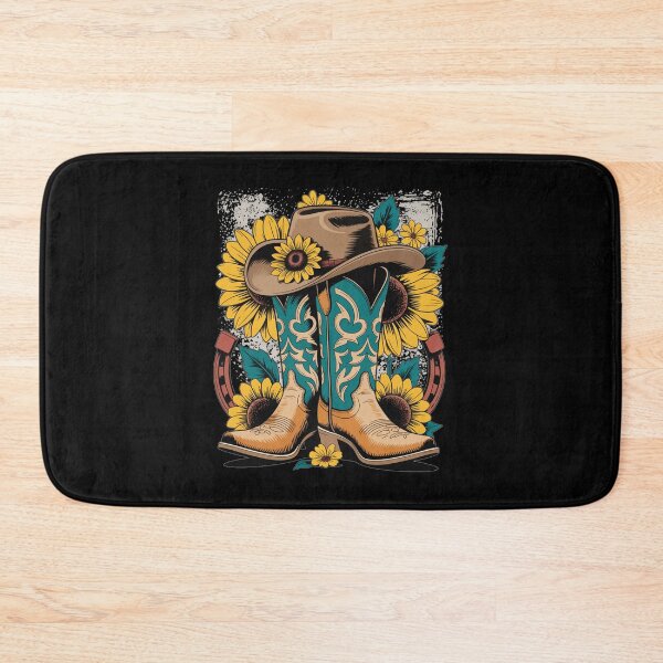 Item preview, Western Cowboy Boot Horseshoe Sunflower designed and sold by JonGogue.