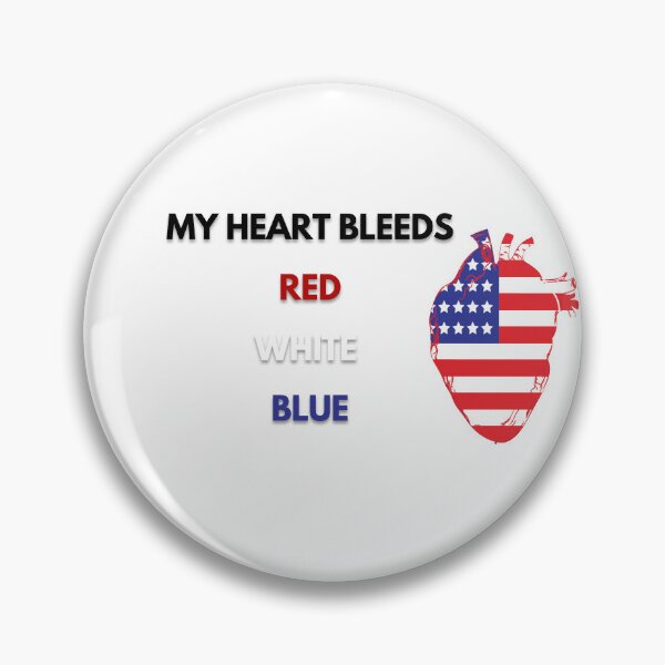 Item preview, My Heart Bleeds Red White Blue - Patriotic American Flag Heart Gift designed and sold by USAHeartShop.