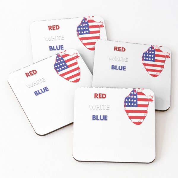 Item preview, My Heart Bleeds Red White Blue - Patriotic American Flag Heart Gift designed and sold by USAHeartShop.
