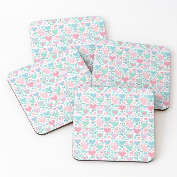 Item preview, Pastel Love Hearts & Floral Background designed and sold by DLORA DESIGN  .