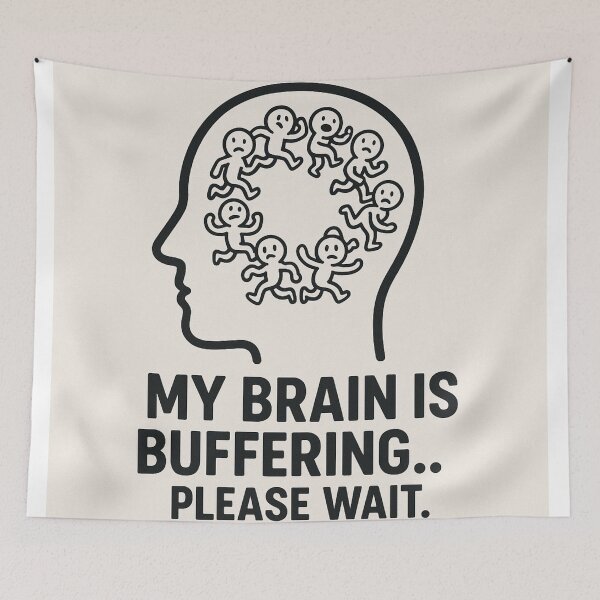 Item preview, Brain Buffering Loading Cartoon Design designed and sold by HiteshArt111.