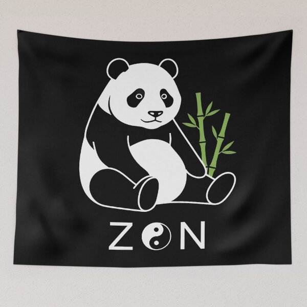 Item preview, Zen Panda Sitting with Bamboo – Cute Minimalist Yin Yang Design designed and sold by Ekracreatives.
