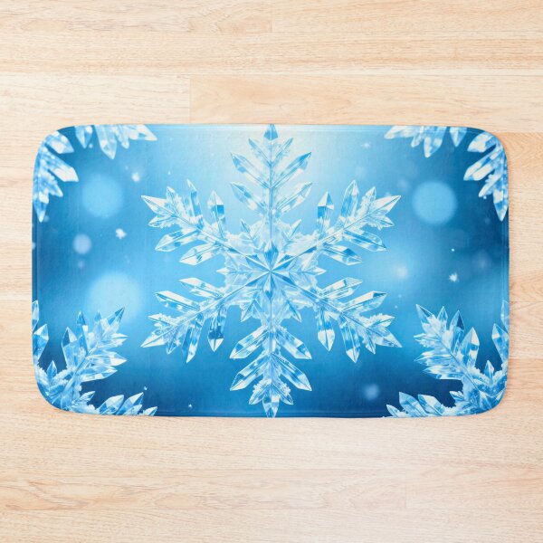 Item preview, Bright crystal snowflake shining in icy blue winter light with sparkling frost and frozen background glow designed and sold by Mimoshi ⭐⭐⭐⭐⭐.