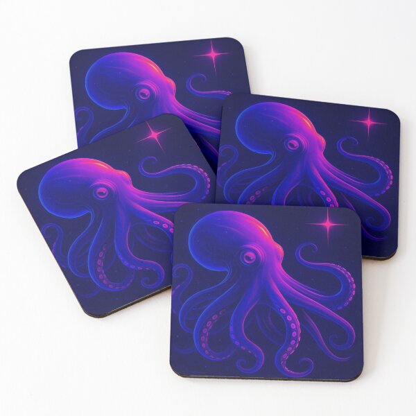 Item preview, Neon Octopus Vaporwave Deep Sea Creature Art designed and sold by GolabMagic.