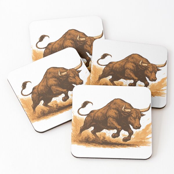Item preview, Rodeo Bull Charging Western Desert Art designed and sold by DaEeX.