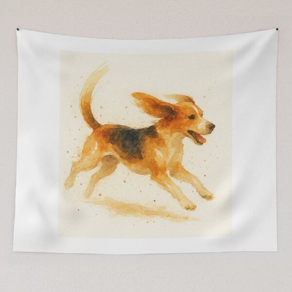 Item preview, Beagle Watercolour Style Zoomies designed and sold by BadaBingBear.
