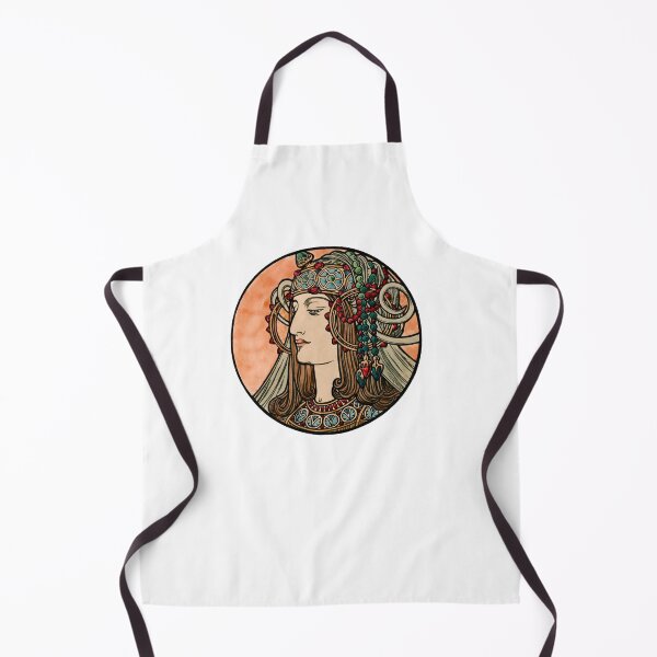 Item preview, Art Nouveau Inspired Portrait of Woman with Ornate Headdress and Jewelry in Circular Frame designed and sold by portokalis.