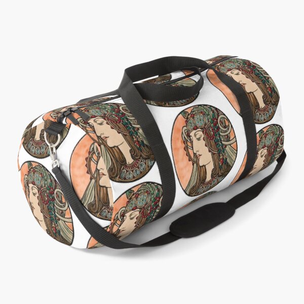 Item preview, Art Nouveau Inspired Portrait of Woman with Ornate Headdress and Jewelry in Circular Frame designed and sold by portokalis.