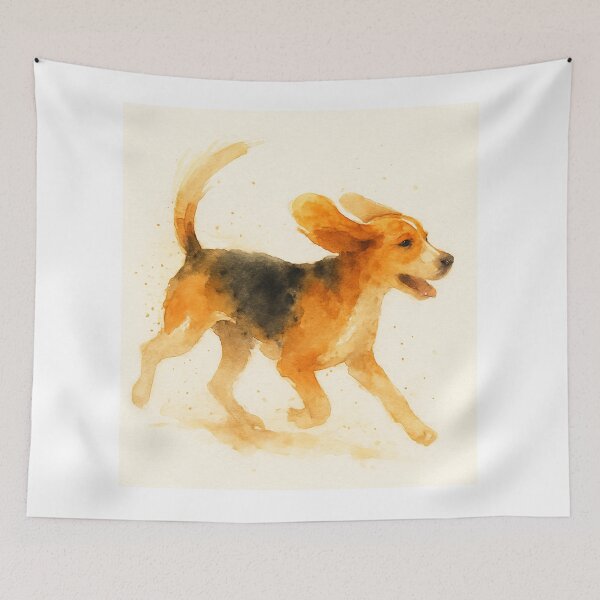 Item preview, Beagle Watercolour Style More Zoomies designed and sold by BadaBingBear.