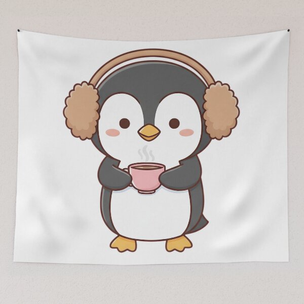 Item preview, Penguin Wearing Earmuffs designed and sold by Delamoon.