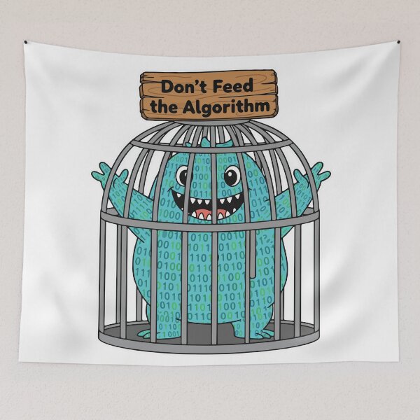 Item preview, Don't Feed The Algorithm Monster designed and sold by ProjectilePixels.