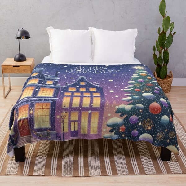 Item preview, Magical Amsterdam in the Snow – Dutch Christmas City Scene with Canals and Tree Lights designed and sold by Sugar Wisdom .