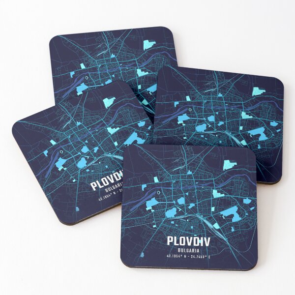 Item preview, Plovdiv Midnight City Map designed and sold by HomeLivingCo.