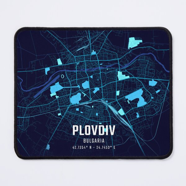 Item preview, Plovdiv Midnight City Map designed and sold by HomeLivingCo.