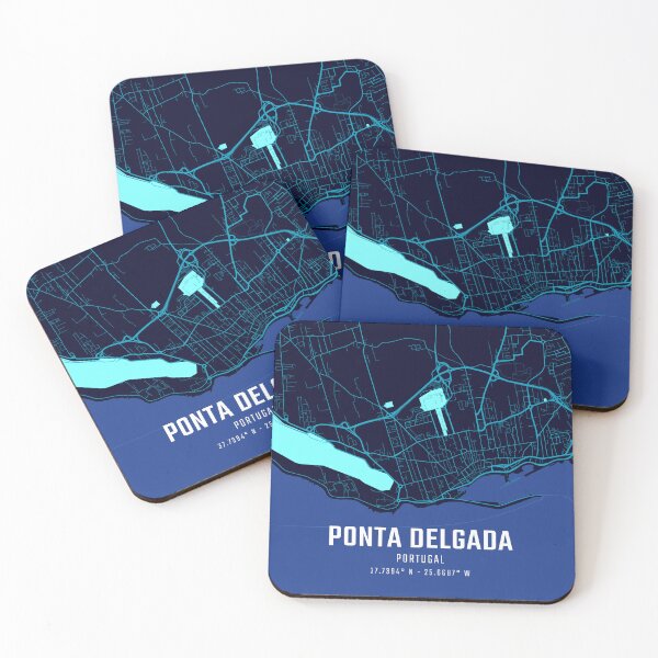 Item preview, Ponta Delgada Midnight City Map designed and sold by HomeLivingCo.