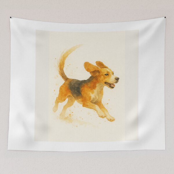 Item preview, Beagle OnThe Move Watercolour Style designed and sold by BadaBingBear.
