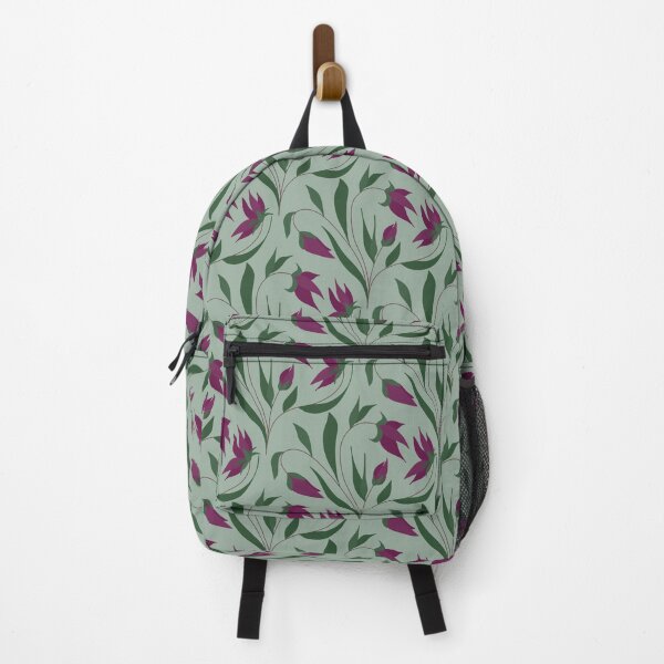 Item preview, Purple Floral on Green base pattern designed and sold by coloryourwings.