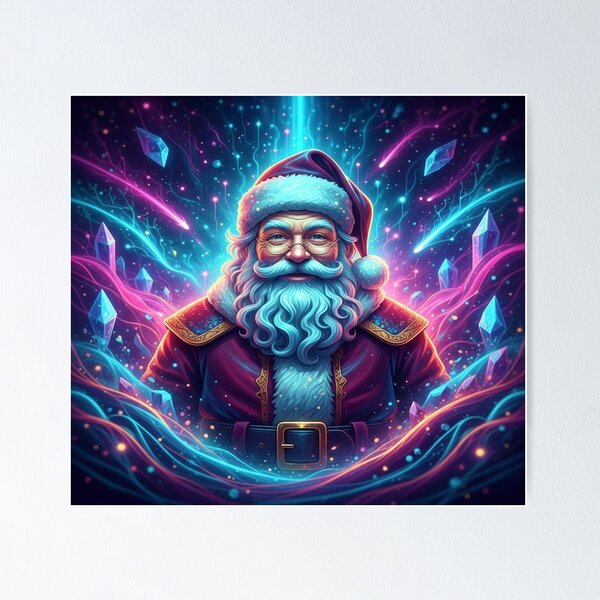 Item preview, Psychedelic Santa with Cosmic Crystals designed and sold by Studio-DeLuz.