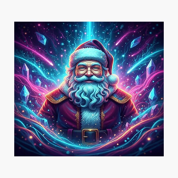Item preview, Psychedelic Santa with Cosmic Crystals designed and sold by Studio-DeLuz.
