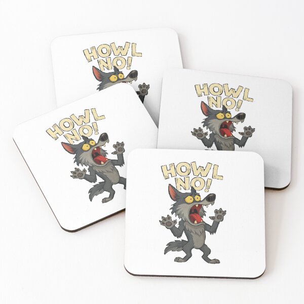 Item preview, Howl No – Cartoon Wolf Parody Reaction Artwork designed and sold by denip.