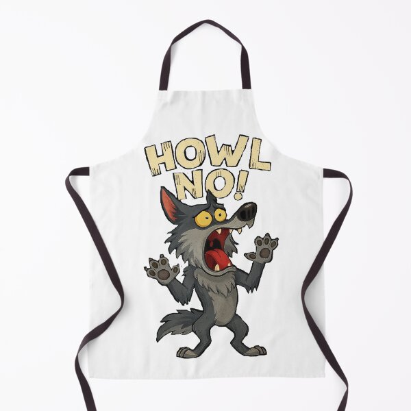 Item preview, Howl No – Cartoon Wolf Parody Reaction Artwork designed and sold by denip.