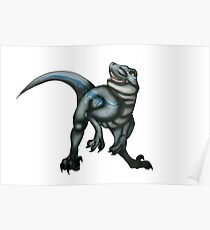 velociraptor Blue Poster