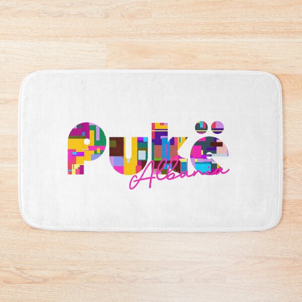 Item preview, Pukë, Albania, Vibrant Abstract City Typography Art designed and sold by Wanderful-roads.