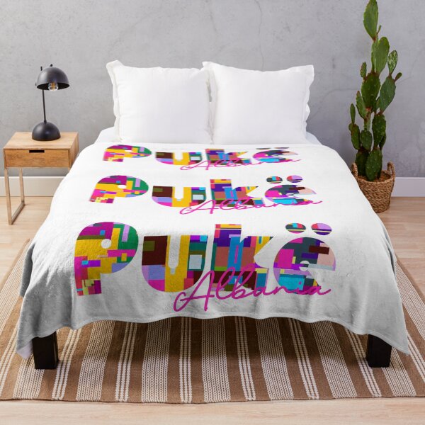 Item preview, Pukë, Albania, Vibrant Abstract City Typography Art designed and sold by Wanderful-roads.