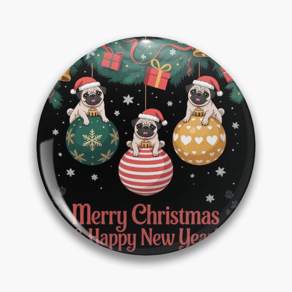 Item preview, DogPug Christmas Ornament Santa Reindeer Pugmas Xmas designed and sold by THagBlue.