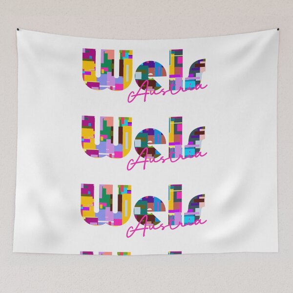 Item preview, Wels, Austria, Vibrant Abstract City Typography Art designed and sold by Wanderful-roads.