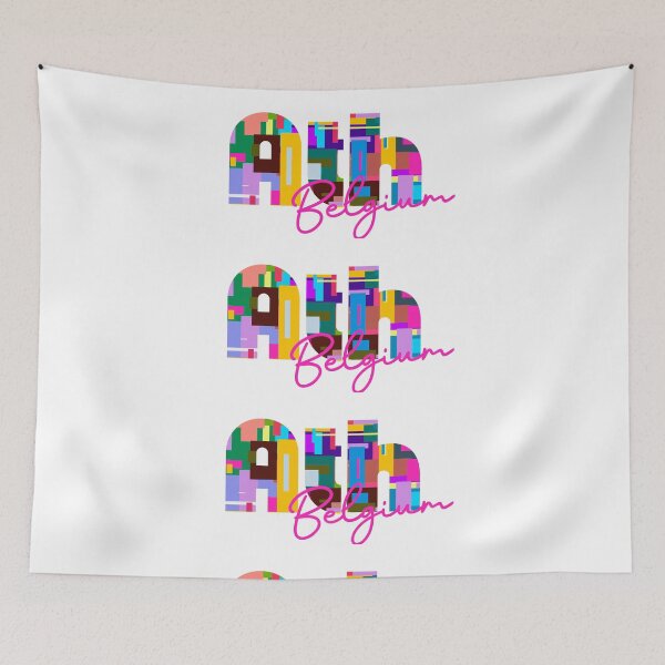 Item preview, Ath, Belgium, Vibrant Abstract City Typography Art designed and sold by Wanderful-roads.