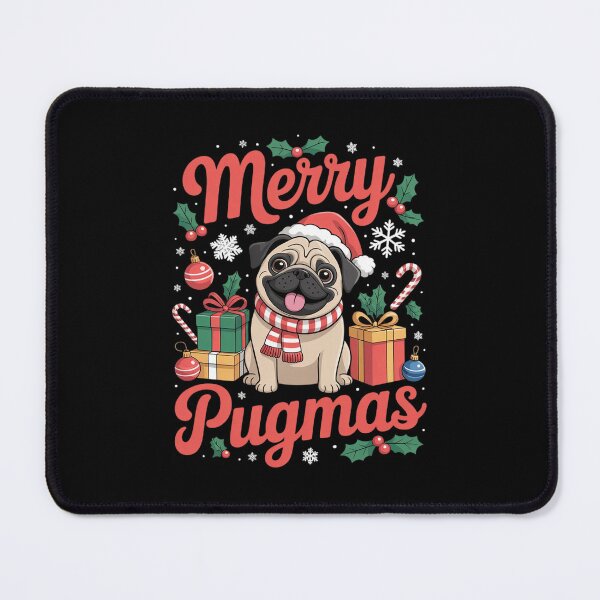 Item preview, Merry Pugmas Xmas Santa Hat Pug Christmas designed and sold by THagBlue.