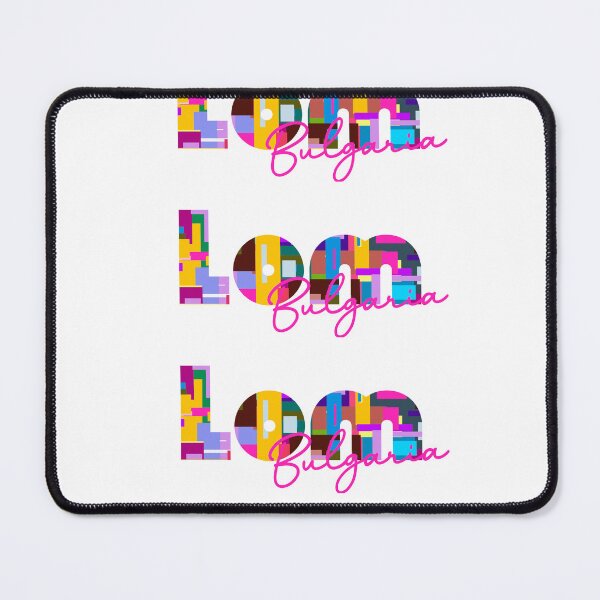 Item preview, Lom, Bulgaria, Vibrant Abstract City Typography Art designed and sold by Wanderful-roads.