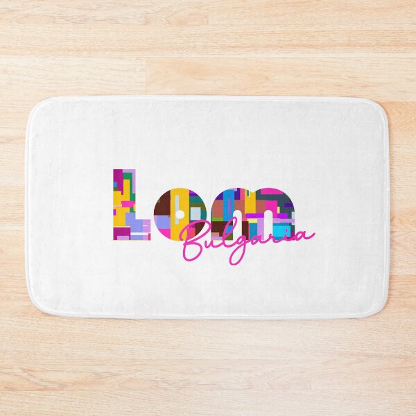 Item preview, Lom, Bulgaria, Vibrant Abstract City Typography Art designed and sold by Wanderful-roads.