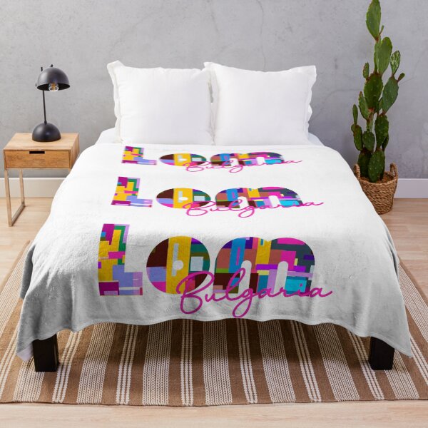Item preview, Lom, Bulgaria, Vibrant Abstract City Typography Art designed and sold by Wanderful-roads.