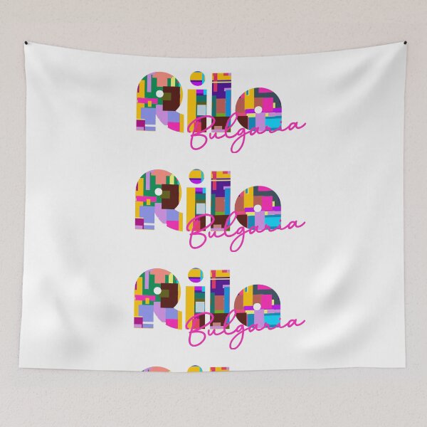 Item preview, Rila, Bulgaria, Vibrant Abstract City Typography Art designed and sold by Wanderful-roads.