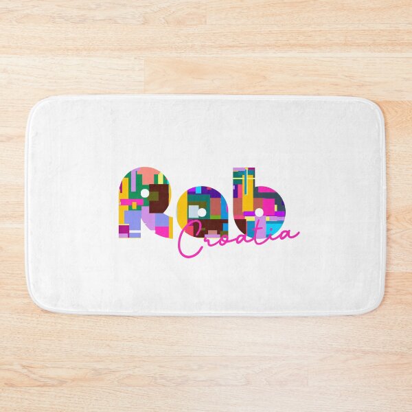 Item preview, Rab, Croatia, Vibrant Abstract City Typography Art designed and sold by Wanderful-roads.