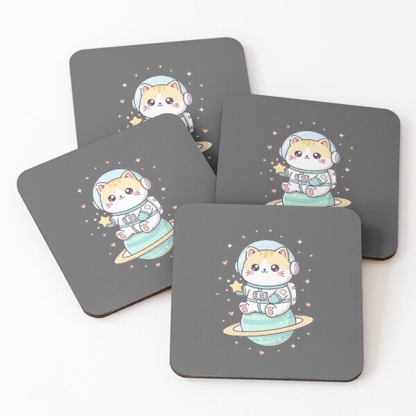Item preview, Kawaii Astronaut Cat in Space | Cute Chibi Kitten Space Design designed and sold by DarkNight9.