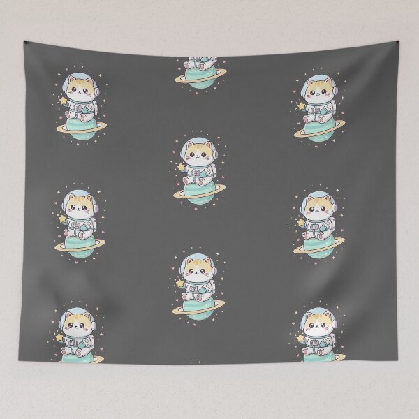 Item preview, Kawaii Astronaut Cat in Space | Cute Chibi Kitten Space Design designed and sold by DarkNight9.