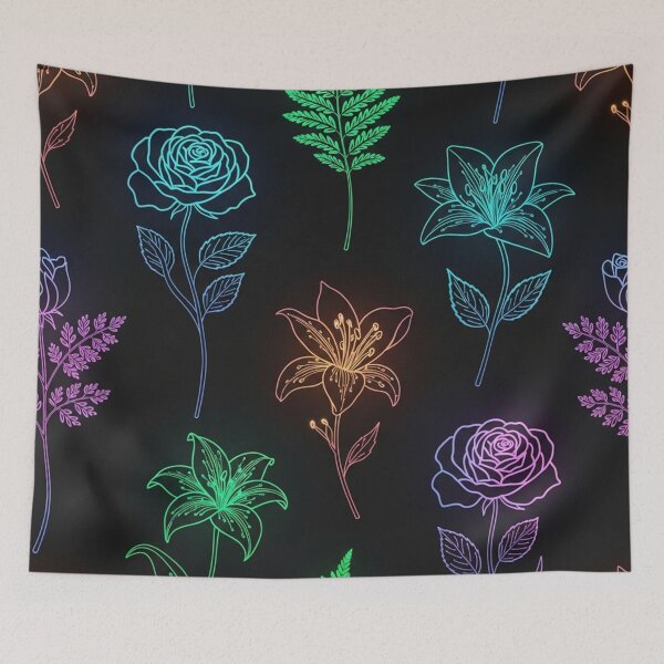 Item preview, Neon Glow Floral Pattern designed and sold by jumpercat.