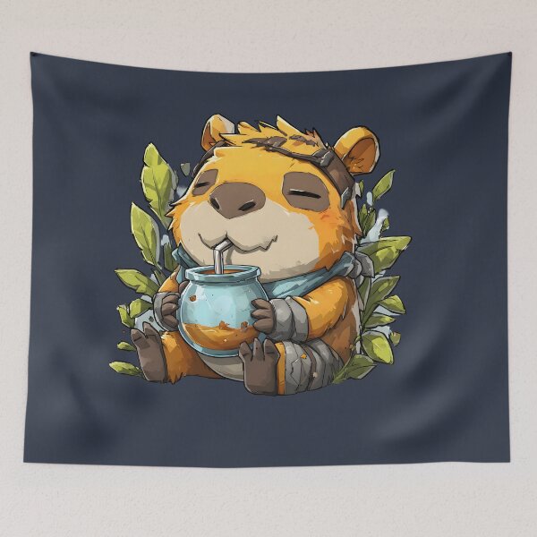 Item preview, Kawaii Capybara Drinking Yerba Mate – Cute Relaxed Mate Mood Design designed and sold by flamini.
