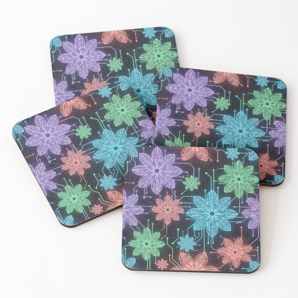 Item preview, Glowing Techno Flowers designed and sold by jumpercat.
