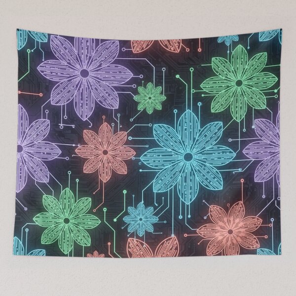 Item preview, Glowing Techno Flowers designed and sold by jumpercat.