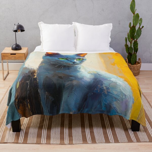 Item preview, Russian Blue Cat Sunset Balcony Moment designed and sold by CuongArtLab.