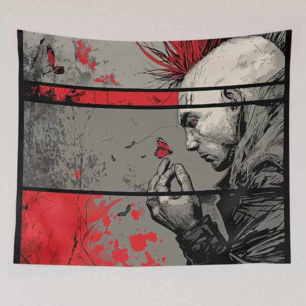 Item preview, Punk with red butterfly – Dark art scene designed and sold by drizzd.