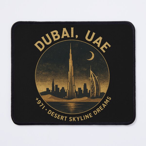 Item preview, Dubai, UAE – +971 Desert Skyline Dreams Retro Skyline designed and sold by Laughprints.